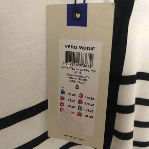 Vero Moda | 3/4 Striped Top - Picture 3 of 5